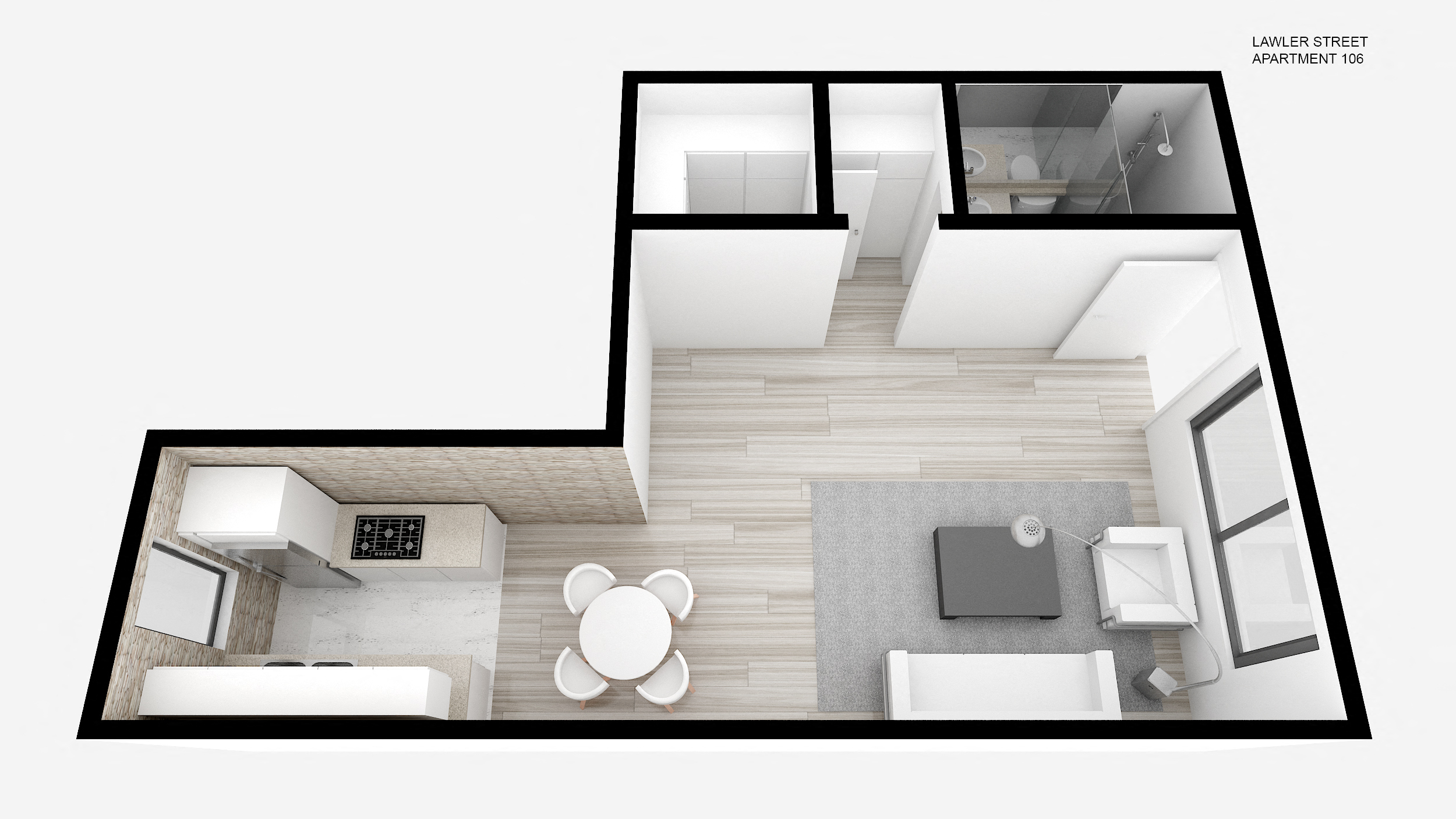 Floor plan for studio, 1 bath, 474 sqft